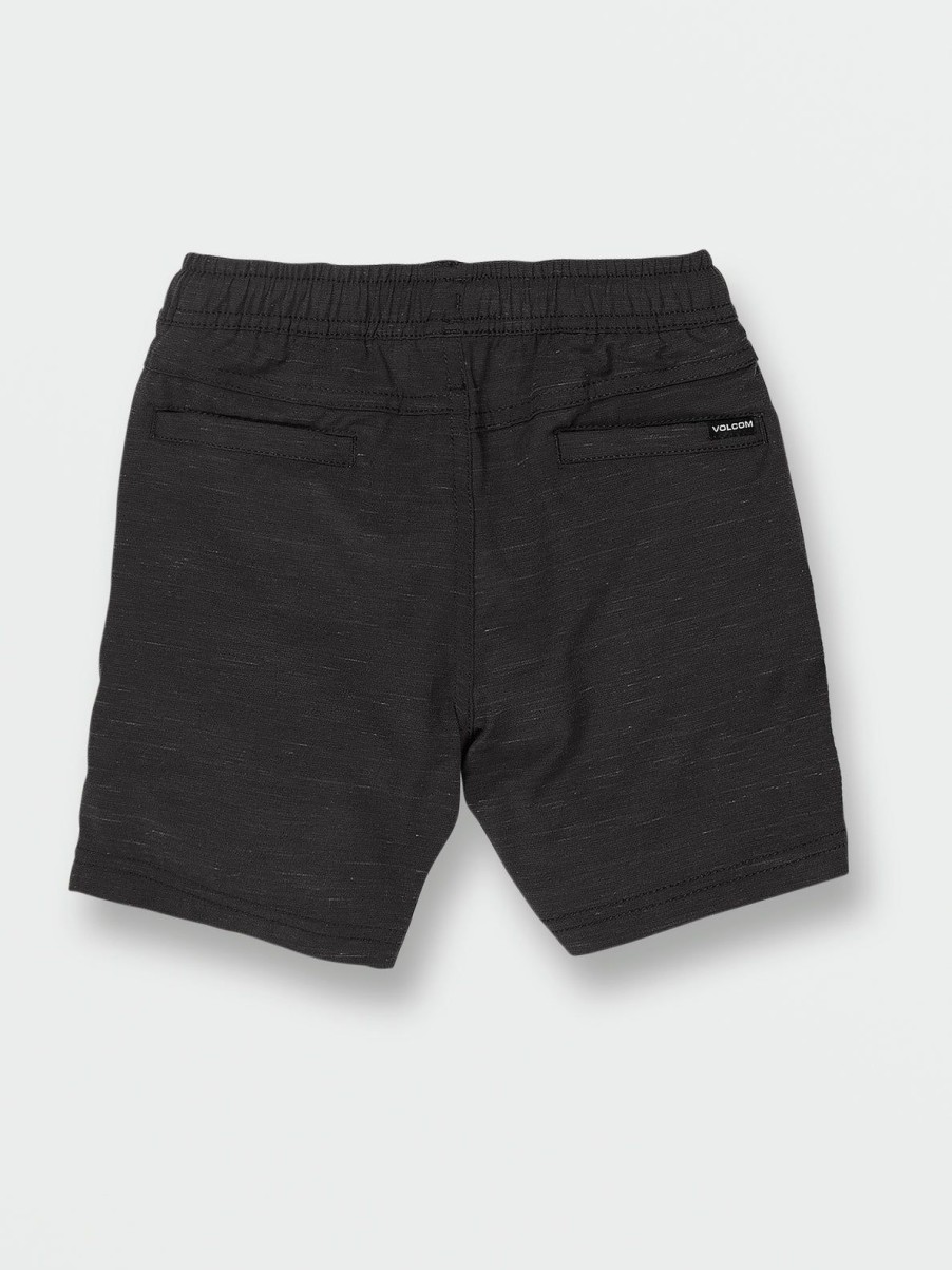 Boys Volcom Shorts | Little Boys Understoned Elastic Waist Hybrid Shorts Black