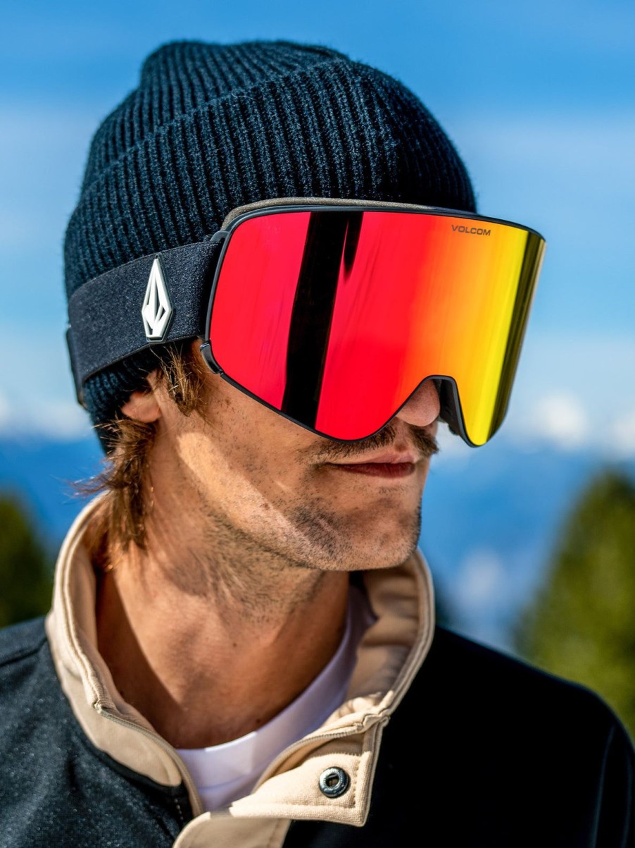 Men Volcom Accessories | Odyssey Goggle - Matte Black/Chrome+Bl Red