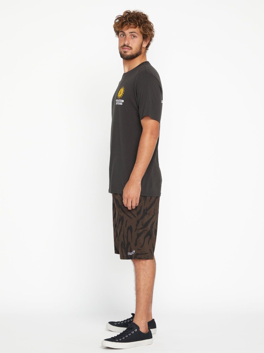 Men Volcom Skate Vitals | Outer Spaced Elastic Waist Shorts Dark Brown