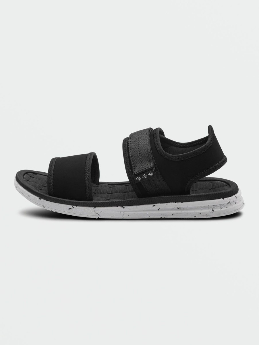 Men Volcom Sandals | V.Co Draft Sport Sandals Black White