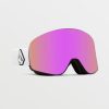 Men Volcom Accessories | Odyssey Goggle - Matte White/Chrome +Bl Pink