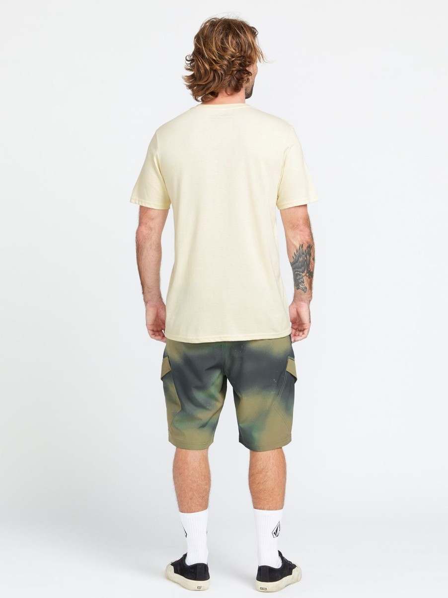 Men Volcom Mountain Biking | Stone Tech Short Sleeve Tee Cloud