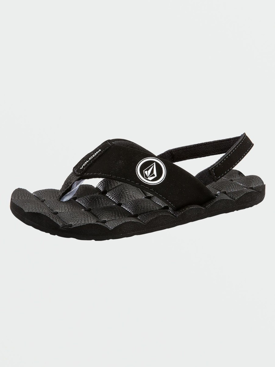 Boys Volcom | Little Boys Recliner Sandals Black White