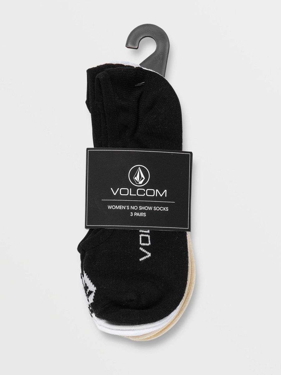 Women Volcom Socks | Stones No Show 3 Pack Socks Multi