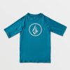 Kids Volcom Rashguards | Big Boys Lido Solid Short Sleeve Rashguard Barrier Reef