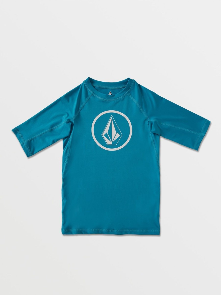 Kids Volcom Rashguards | Big Boys Lido Solid Short Sleeve Rashguard Barrier Reef