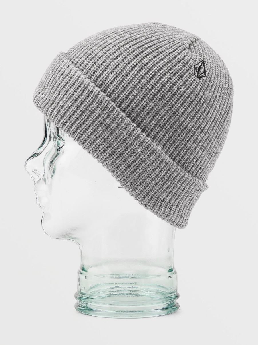 Kids Volcom Beanies | Kids Lined Beanie Heather Grey