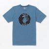 Men Volcom T-Shirts & Tanks | Fill It Up Short Sleeve Tee Stone Blue Heather