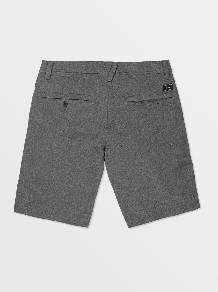 Men Volcom Hiking | Frickin Cross Shred Static Shorts Charcoal Heather