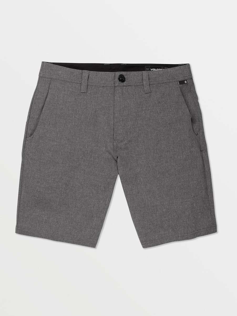 Men Volcom Hiking | Frickin Cross Shred Static Shorts Charcoal Heather