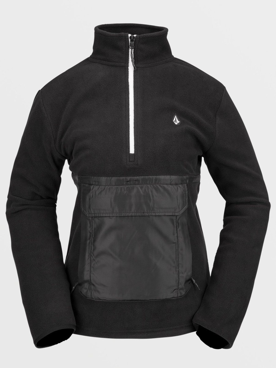 Women Volcom Hoodies & Sweatshirts | Womens Polar Fleece 1/2 Zip Black