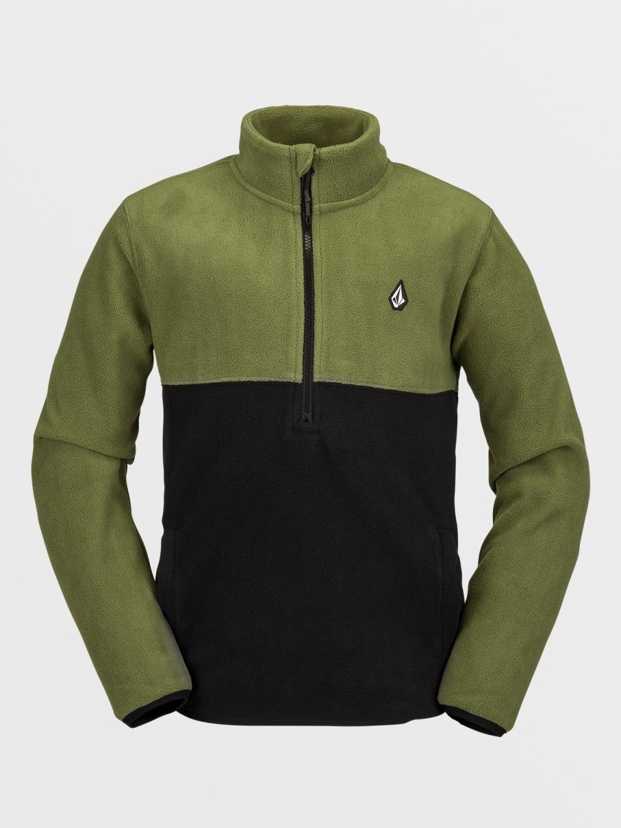 Kids Volcom Layering | Kids Polar Fleece Pullover Military