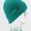 Kids Volcom Beanies | Kids Lined Beanie Vibrant Green