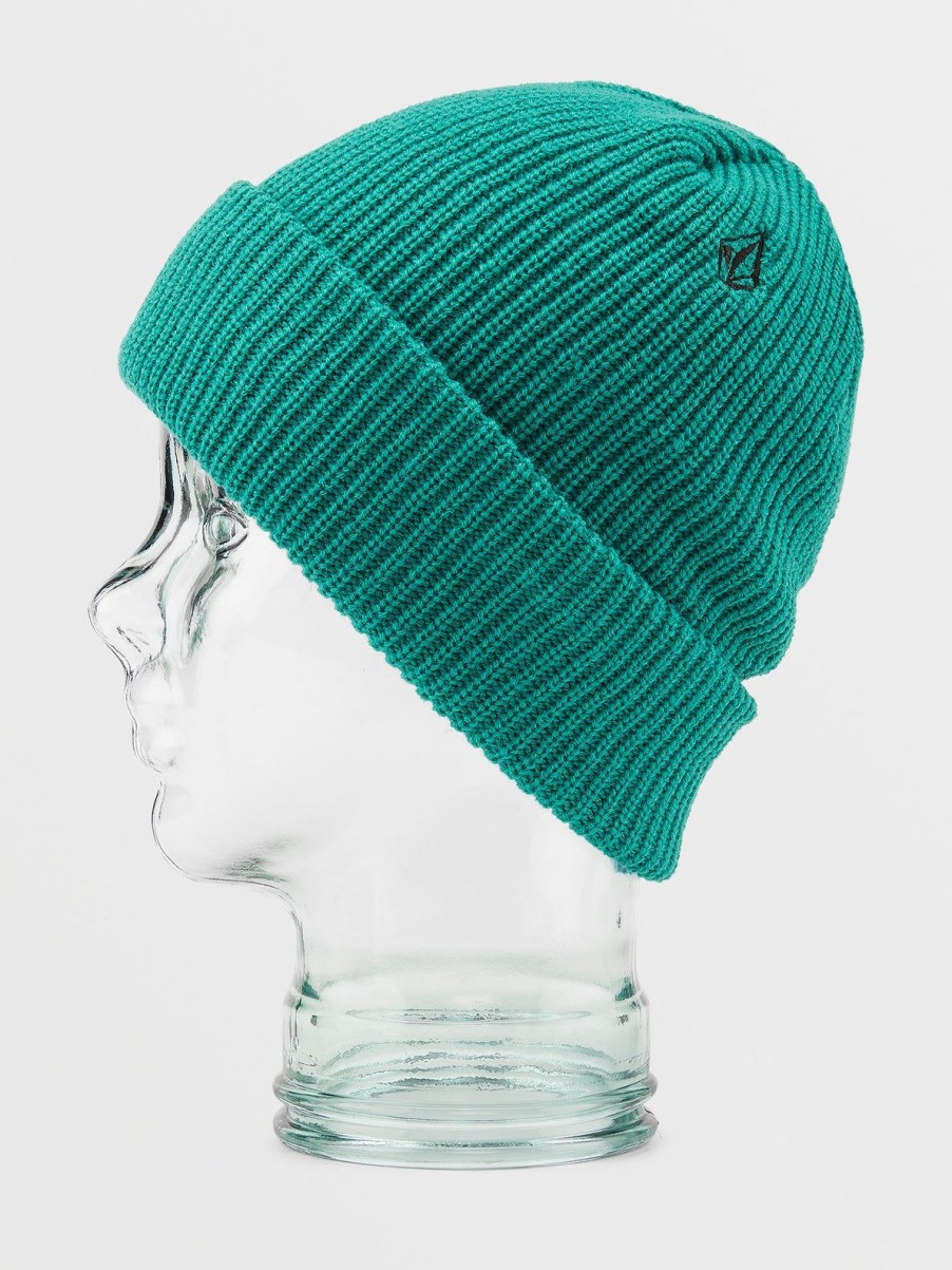 Kids Volcom Beanies | Kids Lined Beanie Vibrant Green