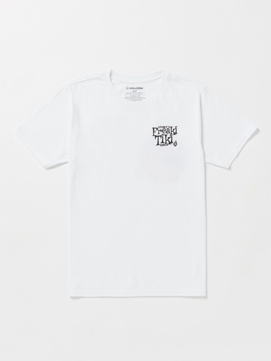 Men Volcom Tops & Tees | Freaki Tiki Short Sleeve Tee White