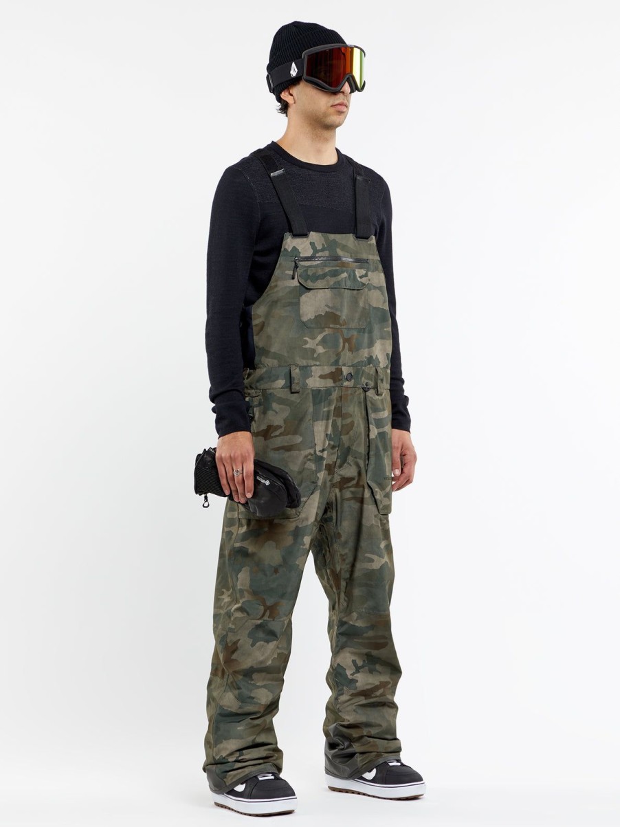 Men Volcom Pants | Mens Rain Gore-Tex Bib Overalls - Cloudwash Cloudwash Camo