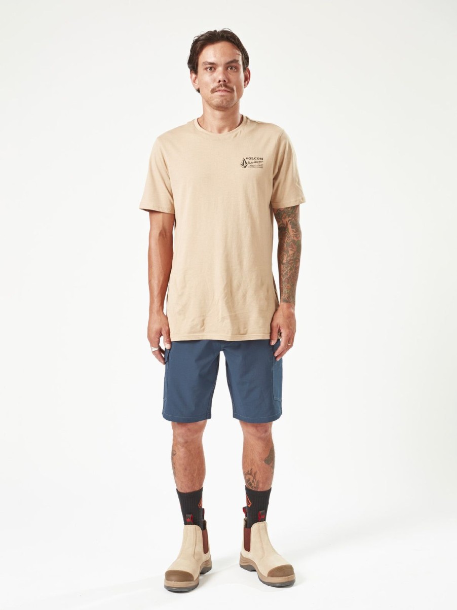 Men Volcom Shorts | Volcom Workwear Slab Hybrid Shorts Navy