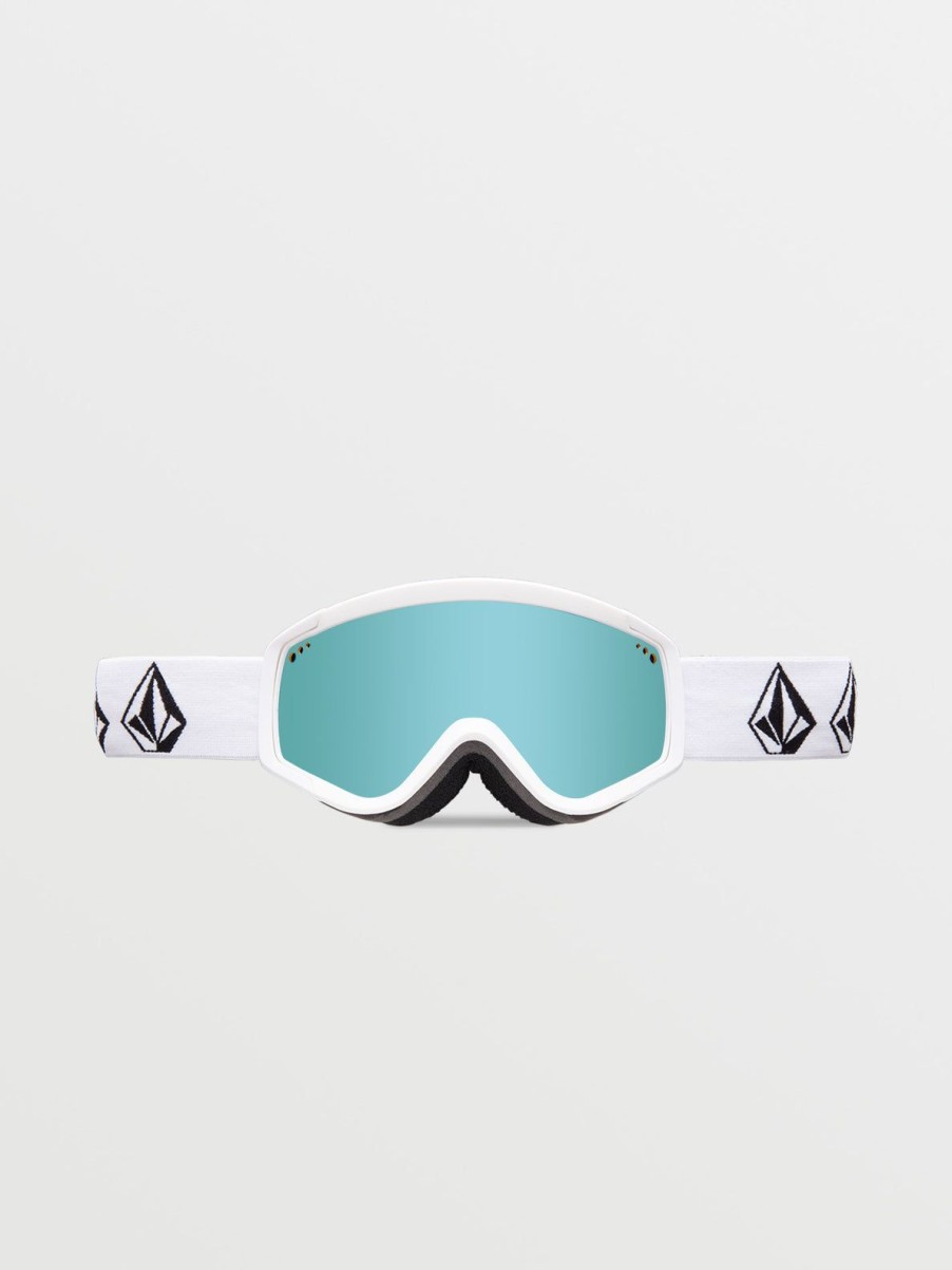 Men Volcom Goggles | Attunga Youth Goggle - Matte White Stone/Chrome Ice