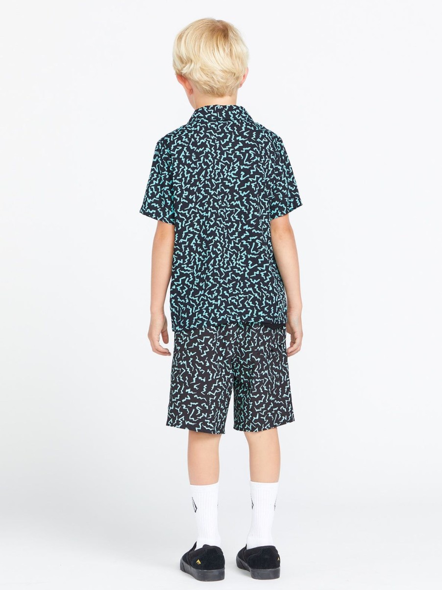 Boys Volcom Shirts & Flannels | Little Boys Asphalt Beach Short Sleeve Shirt Black