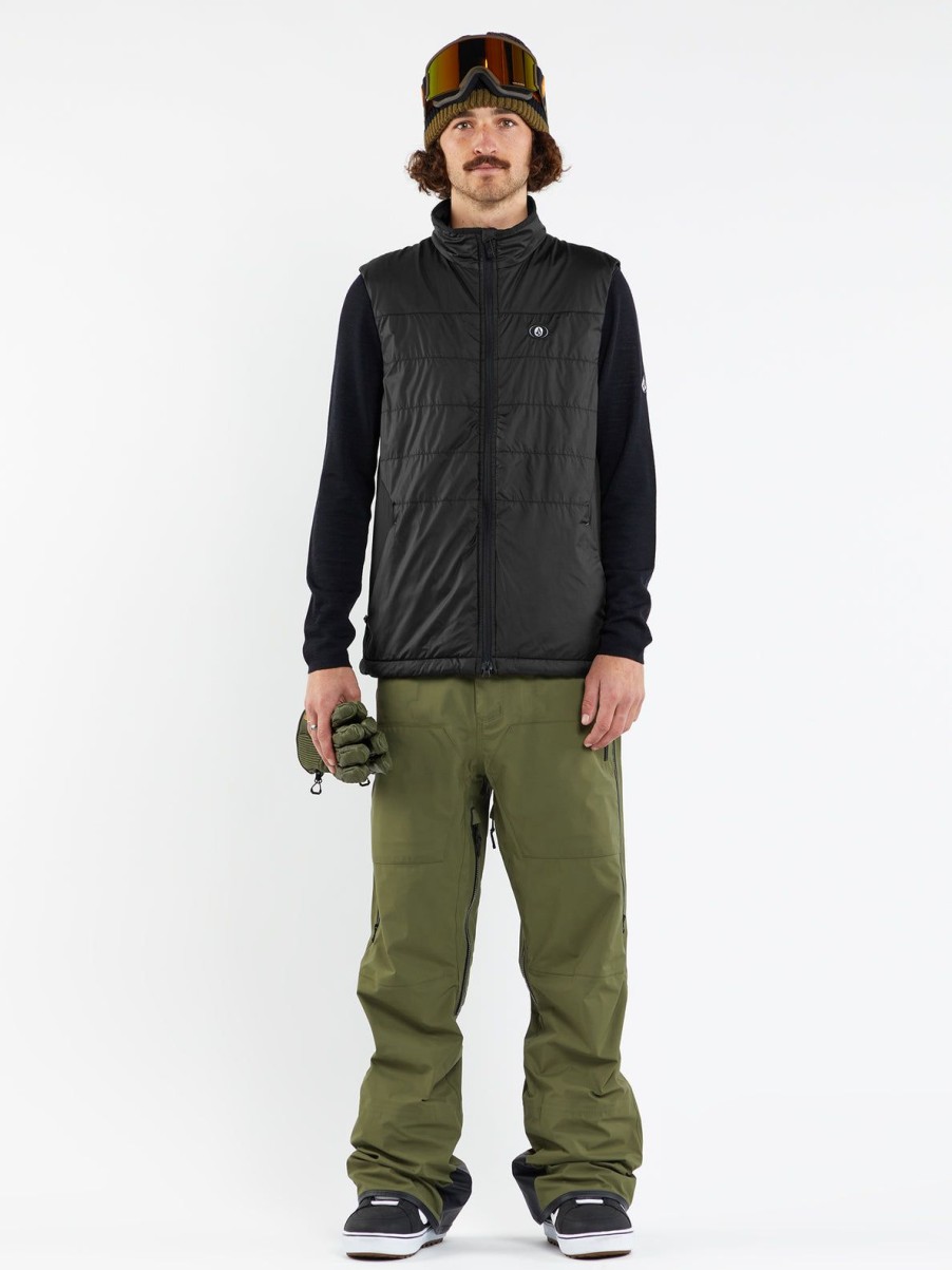 Men Volcom Jackets | Mens Utility Puff Vest Black