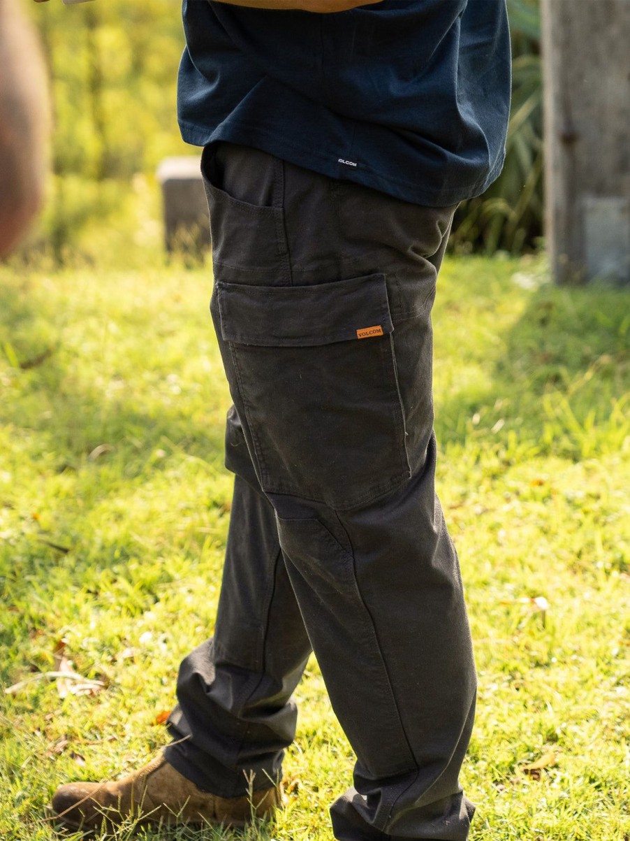 Men Volcom Pants | Caliper Work Pants Black