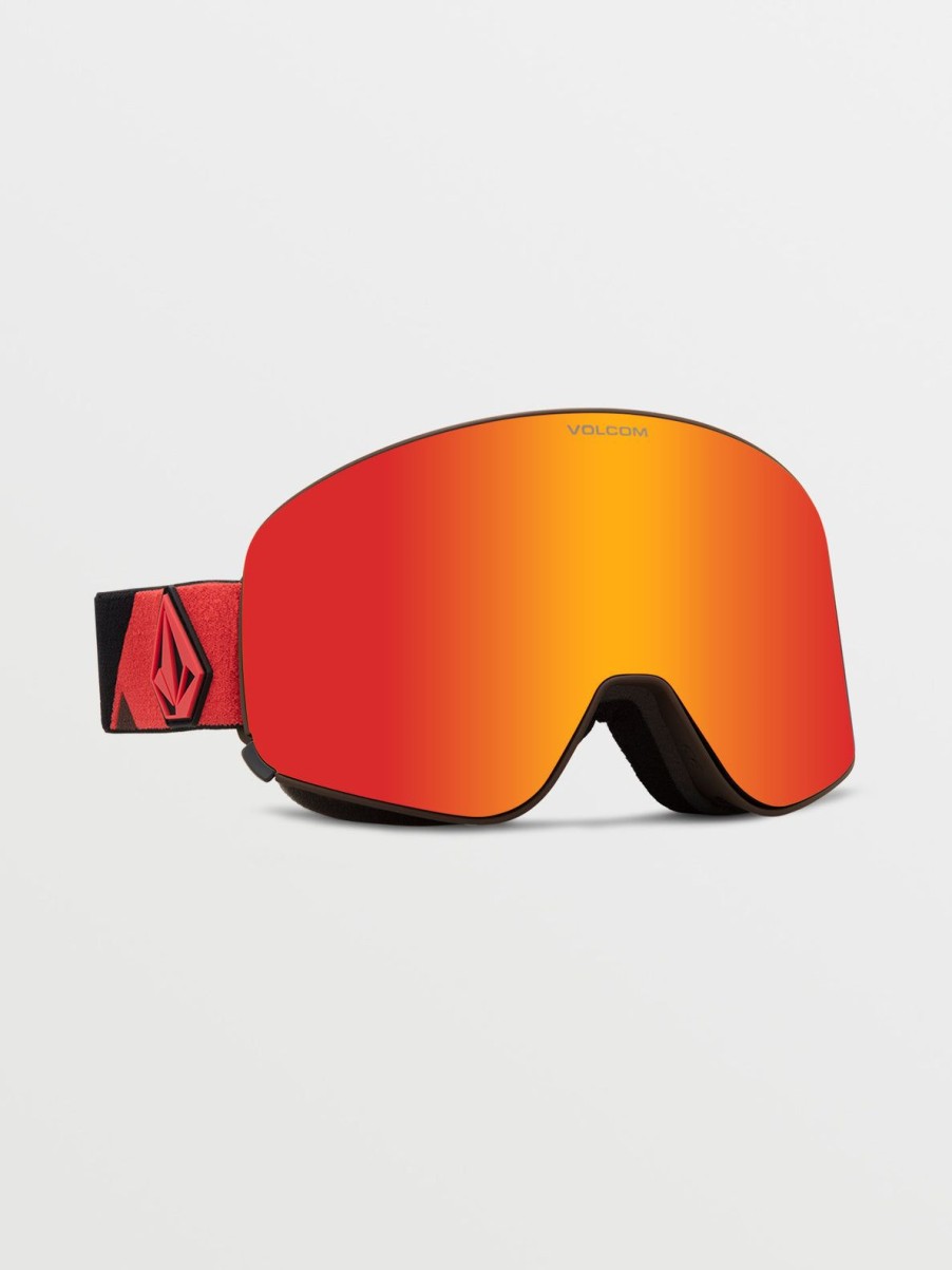 Men Volcom Accessories | Odyssey Goggle - Orange/Brown/Chrome+Bl Red