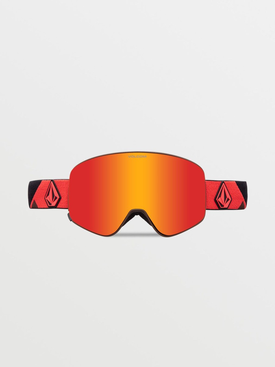 Men Volcom Accessories | Odyssey Goggle - Orange/Brown/Chrome+Bl Red