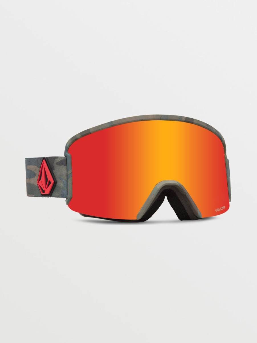 Men Volcom Accessories | Garden Goggle - Cloudwash Camo/Chrome+Bl Red