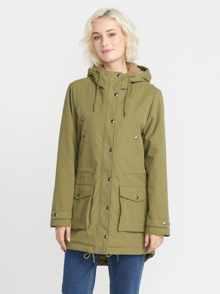 Women Volcom Hiking | Walk On By 5K Parka Jacket Moss