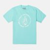 Boys Volcom T-Shirts & Tanks | Big Boys Circle Stone Short Sleeve Tee Crete Blue