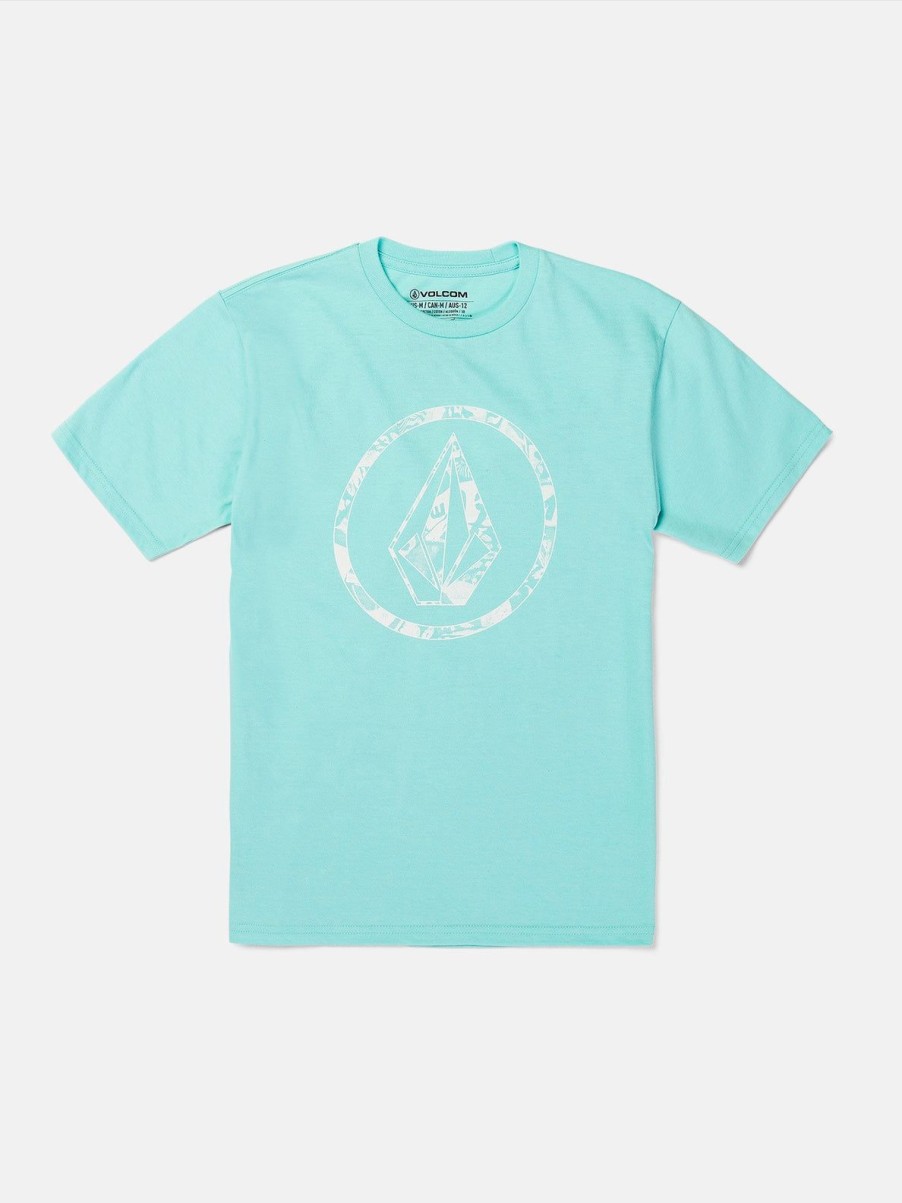 Boys Volcom T-Shirts & Tanks | Big Boys Circle Stone Short Sleeve Tee Crete Blue