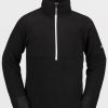 Men Volcom Hoodies & Sweatshirts | Mens Polar Fleece Mock 1/2 Zip Pullover Black