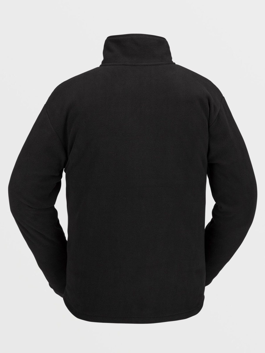 Men Volcom Hoodies & Sweatshirts | Mens Polar Fleece Mock 1/2 Zip Pullover Black