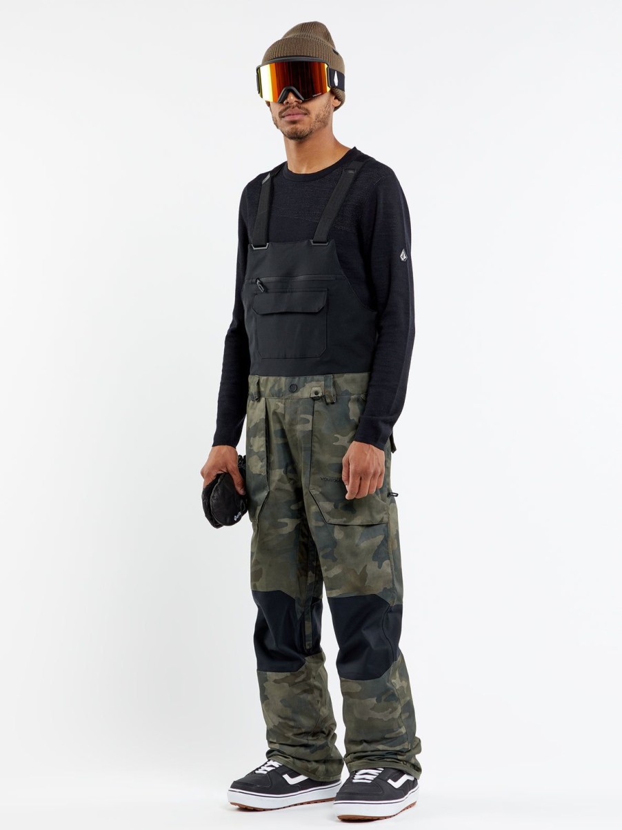 Men Volcom Pants | Mens Roan Bib Overalls Cloudwash Camo