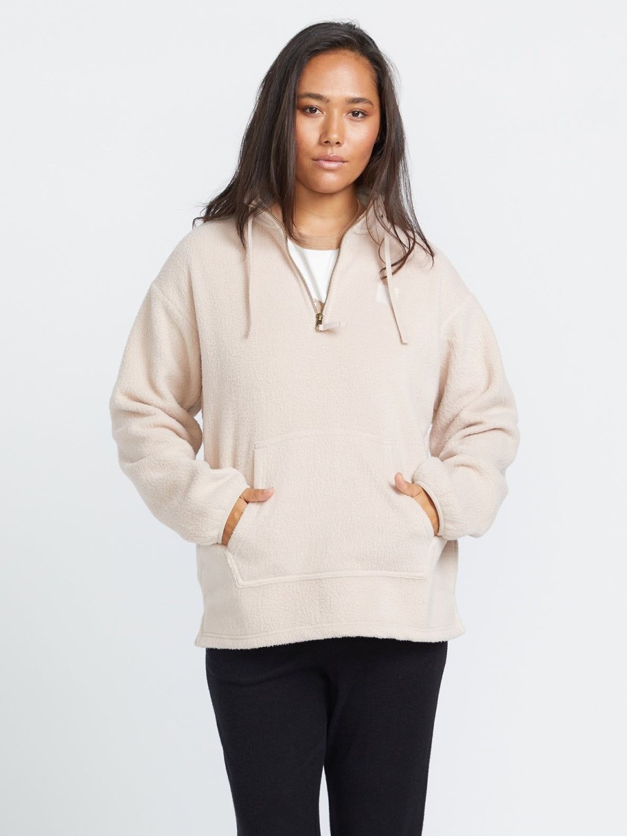 Women Volcom Hoodies & Sweatshirts | Pheelin Phresh Mock Neck Sweatshirt Mushroom