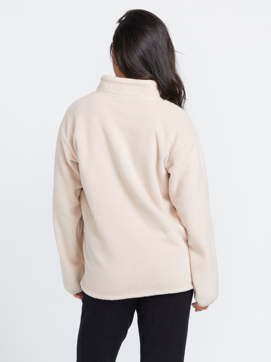 Women Volcom Hoodies & Sweatshirts | Pheelin Phresh Mock Neck Sweatshirt Mushroom