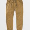 Men Volcom Pants | Frickin Slim Joggers Dark Khaki