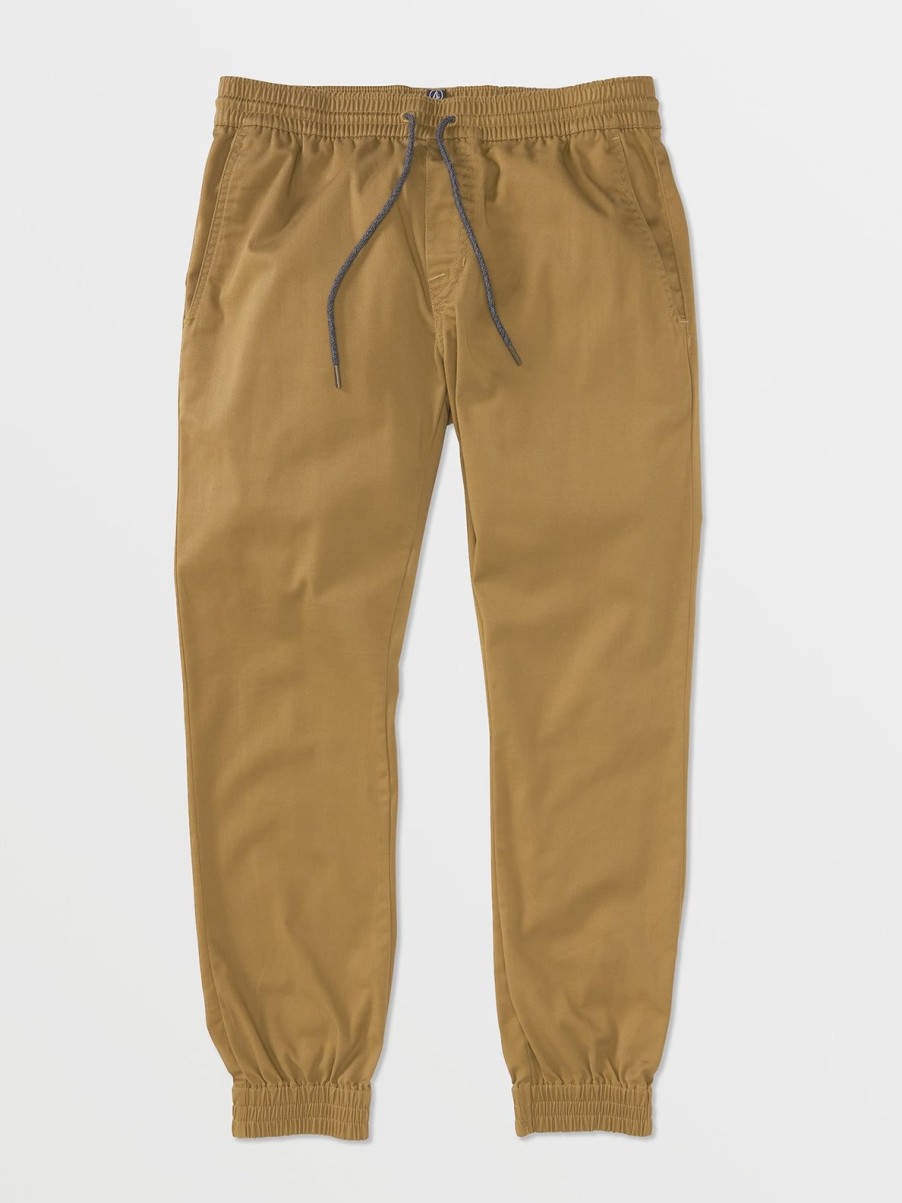 Men Volcom Pants | Frickin Slim Joggers Dark Khaki