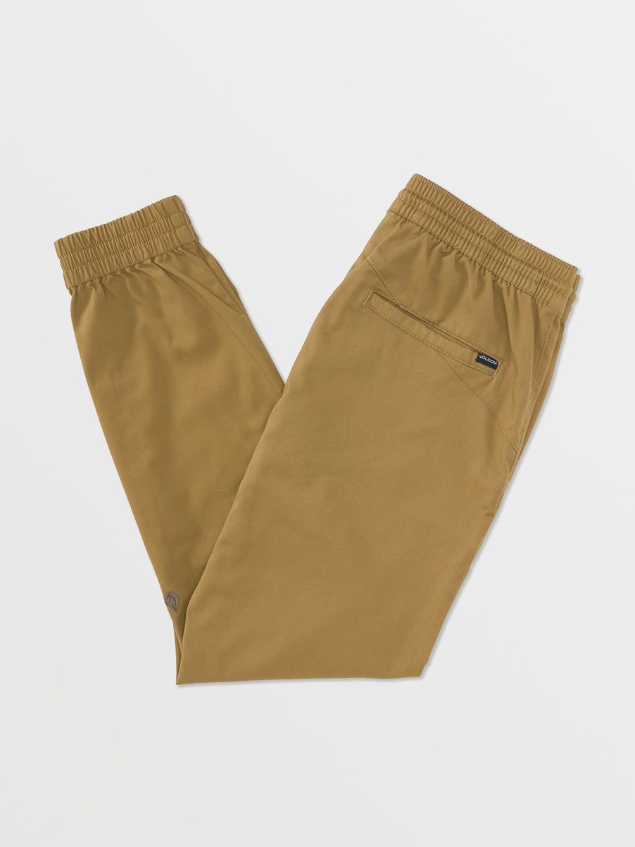 Men Volcom Pants | Frickin Slim Joggers Dark Khaki