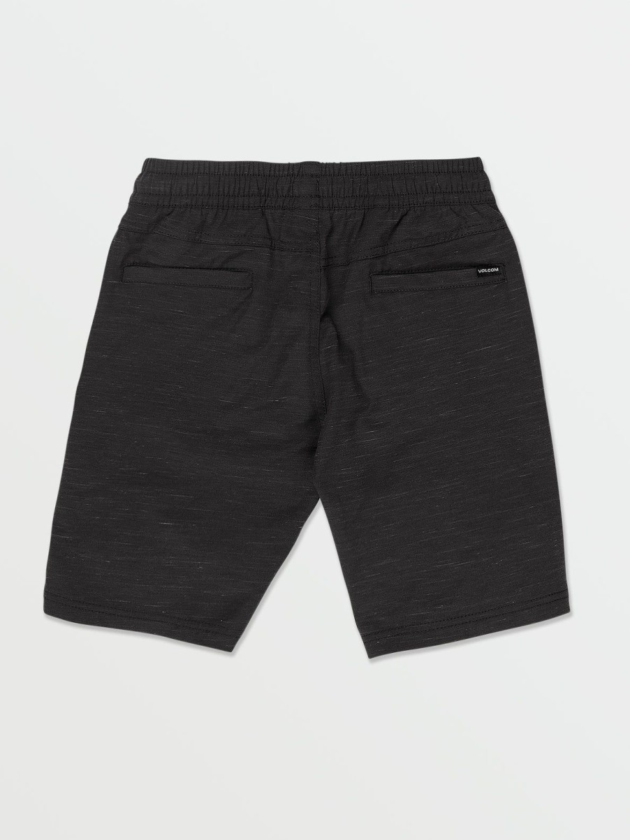 Boys Volcom Shorts | Big Boys Understoned Elastic Waist Hybrid Shorts Black