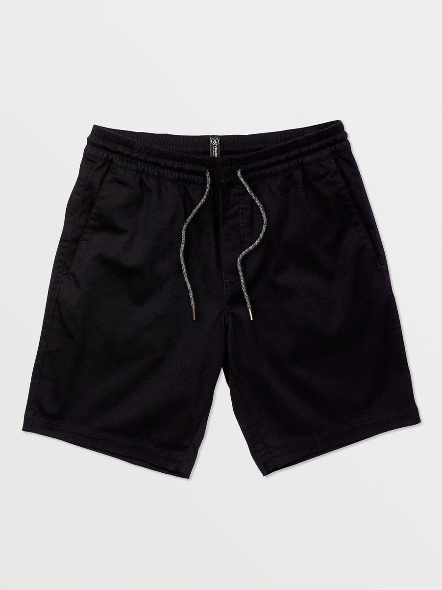 Men Volcom Shorts | Frickin Elastic Waist Shorts Black