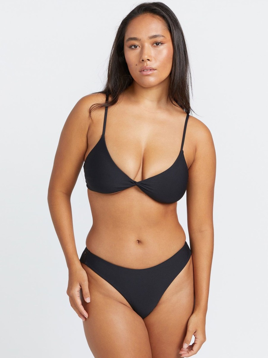 Women Volcom Bikinis | Simply Seamless Cheekini Bikini Bottom Black