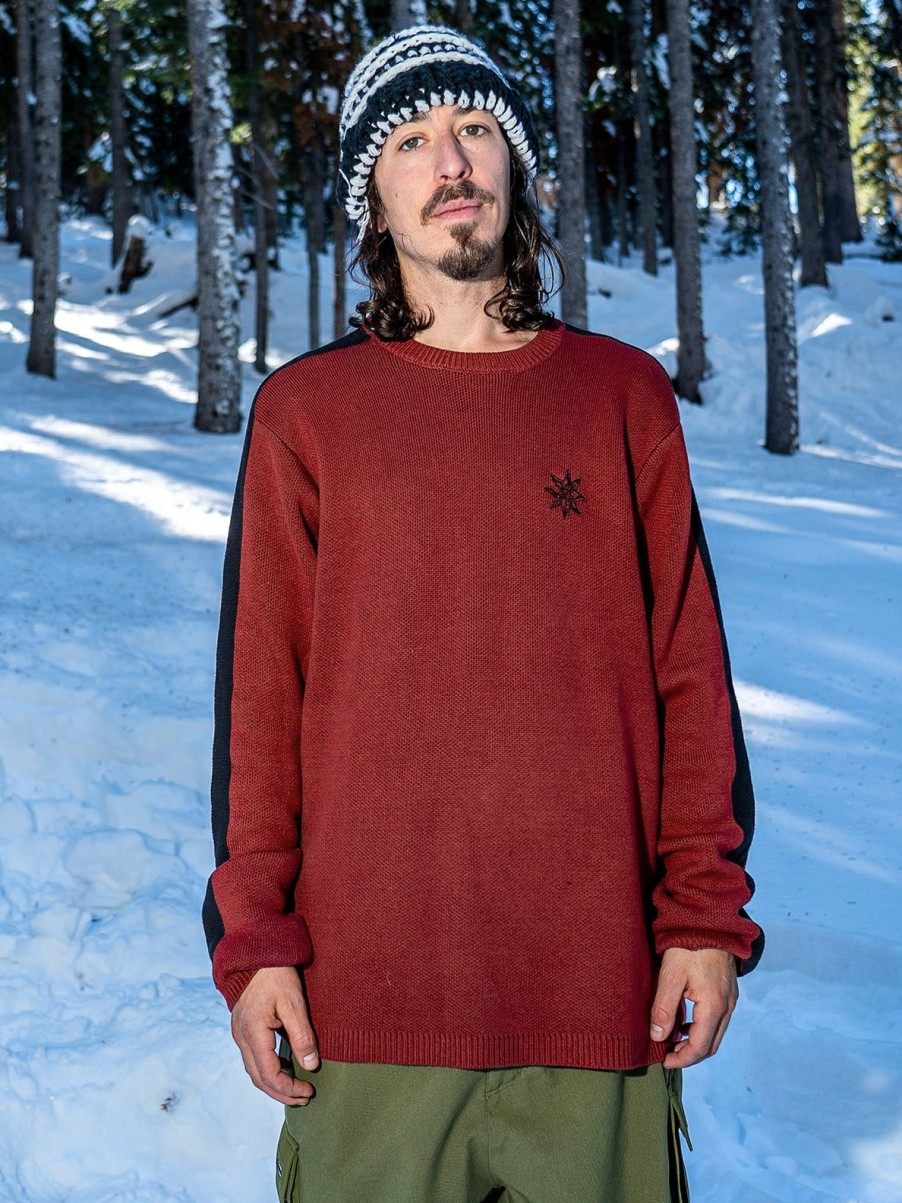 Men Volcom Layering | Mens Ravelson Sweater Maroon