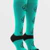 Women Volcom Accessories | Womens Sherwood Socks Vibrant Green