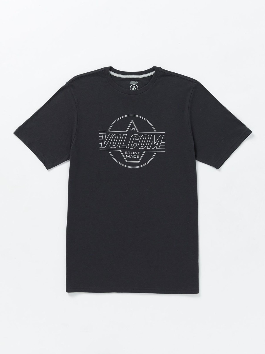 Men Volcom T-Shirts & Tanks | Stone Liner Short Sleeve Tee Washed Black Heather