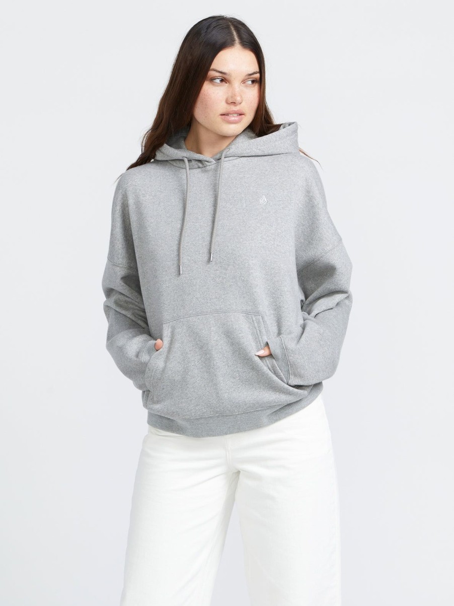 Women Volcom Hoodies & Sweatshirts | Stone Heart Ii Hoodie Heather Grey