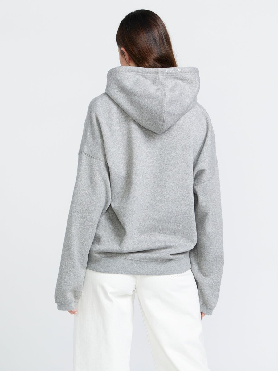 Women Volcom Hoodies & Sweatshirts | Stone Heart Ii Hoodie Heather Grey