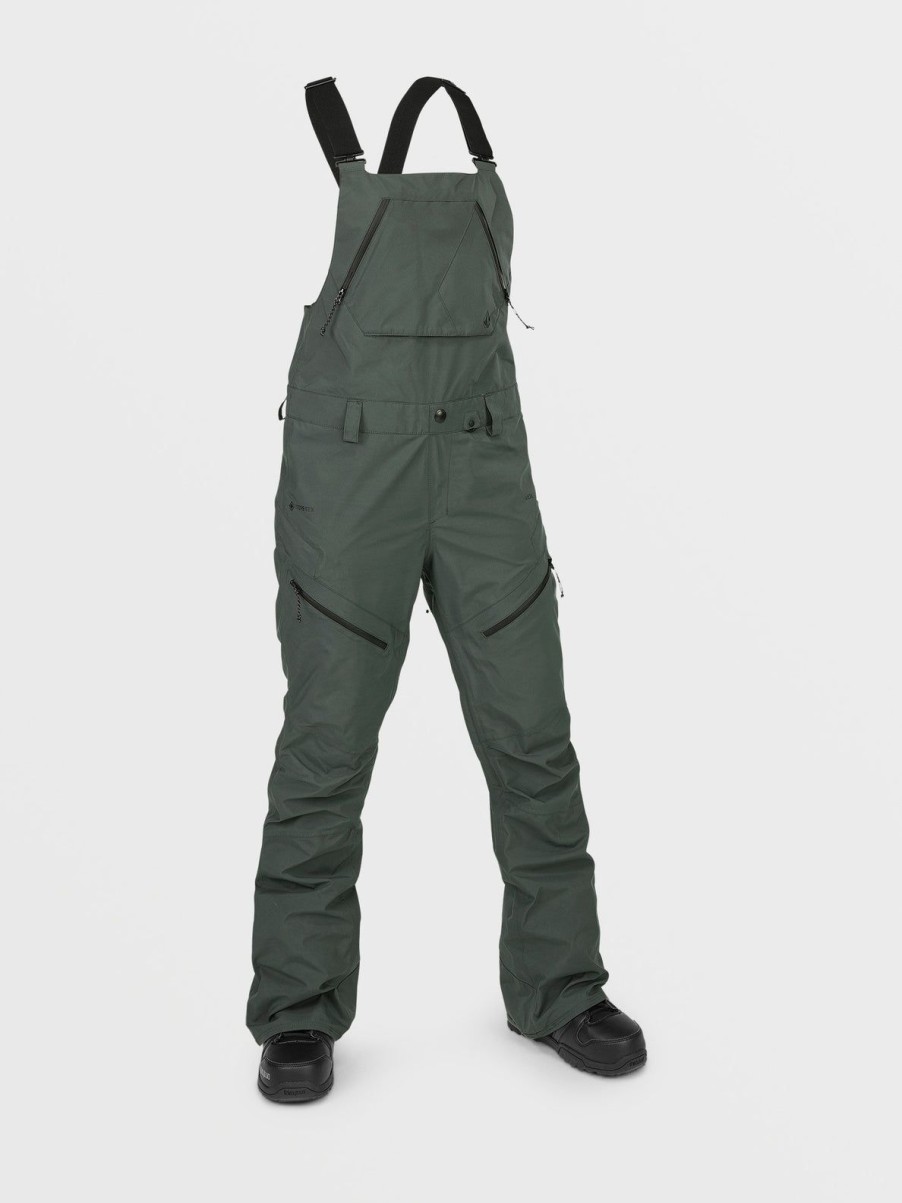 Women Volcom Pants | Womens Elm Stretch Gore Bib Overalls Eucalyptus