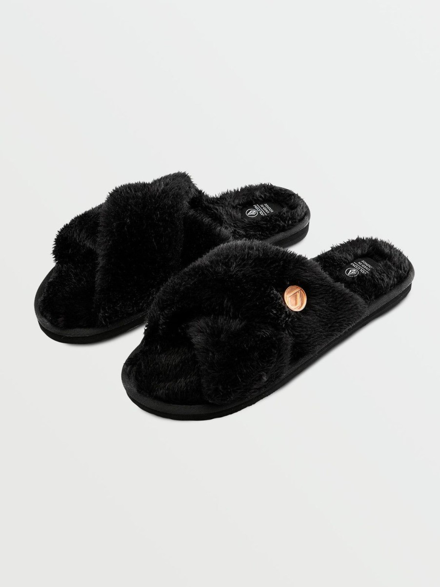 Women Volcom Slippers | Lived In Lounge Slippers Black