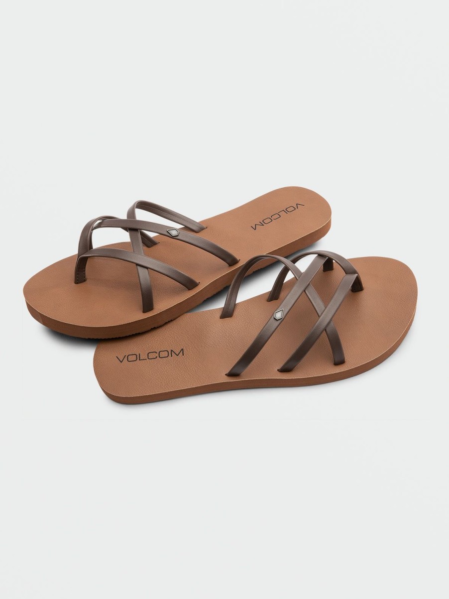 Women Volcom Sandals | New School Ii Sandals Brown